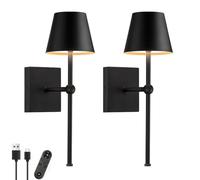 HQHYGM Wall Light Wireless with Remote Control 5000Mah Batteryall Wallp Touch USB Rechargeable Indoor Wall Lights Without for Bedroom Liviroom/2Pack