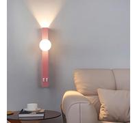 HQHYGM Wall Light with Double Wall Lamp Spherical Acrylic Lampshade Wall Indoor Long Creative Decorative for Corridor Living Room Dining Room (40cm Pink Warm Light)