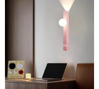 HQHYGM Wall Light with Double Wall Lamp Spherical Acrylic Lampshade Wall Indoor Long Creative Decorative for Corridor Living Room Dining Room (20cm Pink Neutral Light)