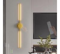 HQHYGM Wall Light with Remote Control 2700K-6500K Wall Lamp Dimming & Removable Wall USB Rechargeable Wall Indoor Touch Control for Bedroom Hallway Living Room (Gold 70cm)