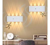 HQHYGM Wall Lights with Motion Sensor Rechargeable USB Dimmable Wall with Remote Control Wall Lamp Cordless Night Light for Living Room Bedroom Corridor Stair (8 Lights)