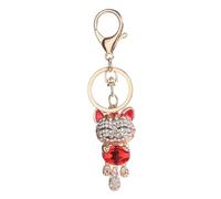 HQHYGM Wallets Keychains Metal Wallet for Women Maneki Neko Rhinestone Handbag Charms Charm Keychain Ring Bag Pendant Creative Key Chain Hanging Gift