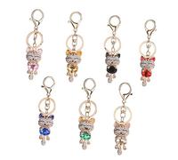 HQHYGM Wallets Keychains Metal Wallet for Women Maneki Neko Rhinestone Handbag Charms Charm Keychain Ring Bag Pendant Creative Key Chain Hanging Gift
