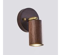 HQHYGM Walnut Wall Wall Mount Reading Light Adjustable Bedside Wall Lamp 350°+180° Rotation Hardwired Sconces Wall Swivel Spotlights for Bedroom Living Room/Round