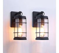 HQHYGM Waterproof Exterior Lantern Vintage Mount Porch Light Fixture IP54 Outdoor Lamp Rustic Outside Wall Lamps with Seeded Glass for Entryway Patio Garden