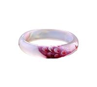 HQHYGM White Jade Bangle for Women Good Luck Bangle Bracelet Ice Jade Bangle Fashion Vintage Jade Stone Bracelet Birthday Christmas(Women Jade Bangle113, 62-63MM)