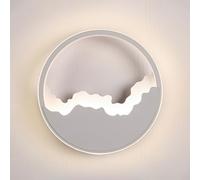 HQHYGM White Metal Fixture for Bedside Nordic Round with Acrylic Shade Living Room Bedroom Corridor Wall Lamps 4000k Neutral Light