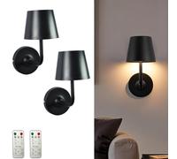 HQHYGM Wireless Wallp 2 Pack with Remote Control All Battery Operated Wall Touch Wall Lights Timifunctions USB Rechargeable Wall Lightifor Bedroom