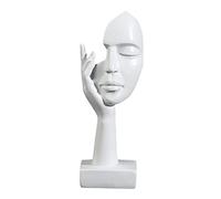 HQHYGM Women Face Art Statue Abstract Figure Handicraft for Studio Office Home Decoration, White