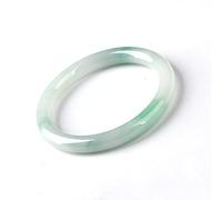 HQHYGM Women's Jade Bangle Bracelet, Light Green Floating Flower Jade Bangle, Thin Round Bar Girly Jade Bracelet, Jewelry, with Jewelry Box, 54-62mm,60mm