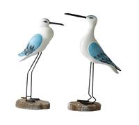 HQHYGM Wood Figurines Ornaments Pair Sea Bird Statue for Shelf, Desk Display Multifunctional Accessory Realistic Theme