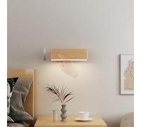 HQHYGM Wood Indoor Wall Touch Control Dimmable Wall Light Rechargeable Wall Lamp Battery Operated Wireless Wall Rotatable 4000K for Bedroom Living Room Reading (1 Pack Light Colour)