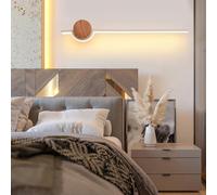HQHYGM Wood Wall Light Indoor Wall Lamp Long Strip 2700K/6500K Wall Aluminium Background Wall Creative for Bedroom Living Room Hallway