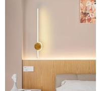 HQHYGM Wood Wall Light Indoor Wall Lamp Long Strip 2700K/6500K Wall Aluminium Background Wall Creative for Bedroom Living Room Hallway
