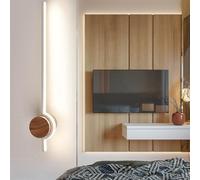 HQHYGM Wood Wall Light Indoor Wall Lamp Long Strip 2700K/6500K Wall Aluminium Background Wall Creative for Bedroom Living Room Hallway