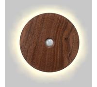 HQHYGM Wooden Round Wall Light Battery with Motion Sensor Wireless Indoor Wallp Hallwayp 3000K Warm Light USB Rechargeable Sensor Night Light Wall Lightifor Bedroom/a