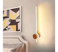 HQHYGM Wooden Wall Lamp Long Stripe Wall Sconces Indoor Bedside Wall Lights Aluminum Linear Mirror Light Wall Creative for Living Room