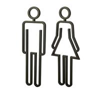 HQLESHUI Letrero de baño acrílico con reverso adhesivo para hombres y mujeres, letreros de puerta de baño, letreros de baño para negocios, señalización de baño (negro)