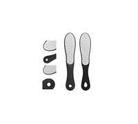 HQLINGYUN Lima de pie de acero inoxidable Mango negro Plata