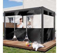HQQMNY Lona de Carpa Transparente con Ojales, 2 m x 1,2 m, Color Negro, Transparente, para Exteriores, con Ojales, 0,4 mm, 400 g/㎡, Resistente al Viento, Lona Impermeable para pérgola y Porche