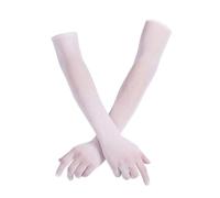 HQRKOTM 1 Par de Guantes Largos de largo blanco, para Mujeres, Guantes de Ópera, Fiesta, Halloween, 55cm