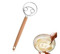 HQRKOTM 1 pieza Batidor danés para amasar de acero inoxidable - Estilo holandés para pan - Batidor manual con mango - Utensilios de cocina