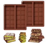 HQRKOTM 2 PCS Molde Tableta Chocolate, Silicona Moldes de Chocolate, Moldes de Silicona para Manualidades, Juego de Moldes Antiadherentes de Silicona Rectangular, para Hacer Chocolate