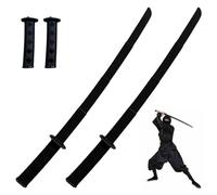 HQRKOTM 2 Piezas Espada Ninja, Espada Telescópica Impresa en 3D, Katana, Espada Samurai, Katana Deadpool, Juguete de Samurai Retráctil de Plástico para Fiesta Temática, Carnaval (Negro)