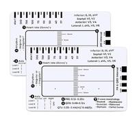 HQRKOTM 2 piezas Regla de ECG transparente/Gráfico de ECG simplificado siguiendo un plan de 7 pasos, tamaño de bolsillo: 8,6 cm x 5,4 cm. Ideal para estudiantes, paramédicos, enfermeras
