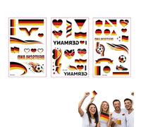 HQRKOTM 4 unités Autocollants temporaires pour tatouages Coupe du monde Allemagne 2026, accessoires à thème parfait pour les célébrations de football et les événements sportifs