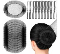 HQRKOTM Kit para Moños,Redecillas para Moños,Redecillas El Pelo,50 Piezas Redecillas Invisibles+50 Piezas Horquillas en U,Set Completo Peinados(Negro)