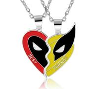 HQRKOTM Lot de 2 collier amitié Bff pour meilleurs amis, collier d'amitié Wolverine, collier d'amitié pour femme et homme