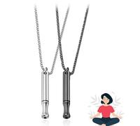 HQRKOTM Pack de Herramientas para Dejar de Fumar - Collar Contra la Ansiedad con Respiración (Negro y Acero)