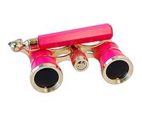 HQRP 3 x 25 Gafas de ópera Binocular con asa Extensible incorporada/Perla Rosa con Adornos Dorados