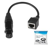 HQRP Adaptador XLR hembra a RJ45 de 3 pines, cable RJ45 a XLR DMX, cable de extensión de conector de red compatible con la serie de controladores DMX-CON para tiras LED RGB, escenario y estudio de
