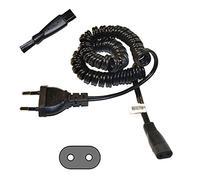HQRP Cable de alimentación de CA Compatible con Philips Norelco 6945XL, 6948XL, 725RL, 885RX, HP1311, HP1605, HQ4821, HP1615, 835RX, HQ6990 afeitadora, CRP300/01 + HQRP Cepillo de Limpieza