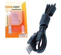 HQRP Cable USB Compatible con Panasonic cámara Digital DMC-LZ7 / DMC-LZ8 / DMC-TZ1 / DMC-TZ2 / DMC-TZ3 / DMC-TZ4 / DMC-TZ5 Protector de Pantalla LCD