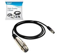 HQRP Mini TA4F a XLR (F) Conector derecho/Cable adaptador de micrófono compatible con Shure PGX-D/GLX-D/QLX-D/ULX-D