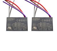 HQRP Paquete de 2 condensadores de ventilador de techo CBB61 4uf+5uf+5uf 5uf 5 cables