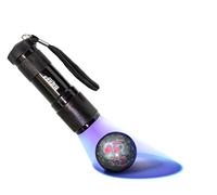 HQRP Professional 365 nM 9 LED Inspección de piedras preciosas y minerales, identificación, fluorescencia, linterna incandescente Blacklight