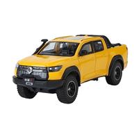 HQRTYBI 1:24 For Great Wall Motor GWM Poer Alloy Muscle Car Model Sound And Light Pull Back Collectibles Regalo de cumpleaños (amarillo)