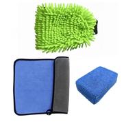 HQTS Juego de 3 almohadillas aplicadoras de cera de chenilla para lavado de coches y detalles