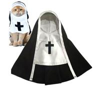 Hqunjikp Disfraz de monja para perro, disfraz de Halloween para perro, cosplay, monja divertida, lindo vestido para mascotas, hermana, hábito, tela para mascotas para gatos pequeños