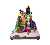 Hqunjikp Exhibición de pueblo de Navidad | Pueblo de Navidad con música, globo de nieve musical, exhibición de escena de ciudad de Navidad, figuras de pueblo de Navidad para decoración del hogar