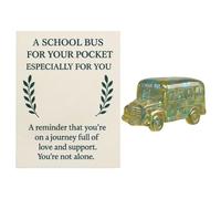 Hqunjikp Tarjetas de felicitación, tarjetas de autobús escolar 2D para niños pequeños, recuerdo de decoración de escritorio de apoyo con mensaje para cumpleaños, Navidad, vacaciones, graduación