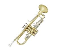 HQWBVD Trompeta Trompeta Si Bemol Tubo De Latón Dorado con Cuerno Plateado Exquisito Instrumento Musical con Estuche Guantes Correa Cepillo