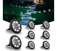 Hqynss 8 Paquetes Luces Solares LED Exterior Jardin Suelo, 8 LED Luz Solar Exterior Jardin, luz solar IP65, IP65 Impermeable Lamparas Solares Suelo Camino, Patio, Césped, Terraza (Blanco Frío)