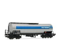 HR6516 Rivarossi Carro Cisterna Zaes FS Montedison Livrea Aluminio Banda Azul