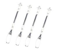 HRASY 4 cucharas de medicina de acero inoxidable Micro Scoop - Pala de polvo de muestreo de laboratorio para medicamentos, sales, hierbas, arena, especias con purpurina, cuchara pequeña para tarros de