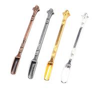 HRASY 4 cucharas Micro Scoop de acero inoxidable para medicina, sal, hierbas, arena, purpurina, especias, tarros pequeños (4 colores)